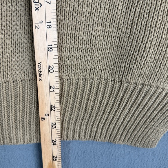 Alex Mill Wallace Sweater Jacket XL Vintage Khaki Chunky Ribbed Cotton Full Zip - Picture 8 of 8